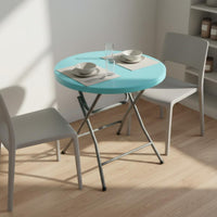 Space-Saving Portable Foldable Round Table Locking Legs Round Folding Table Stain Resistant Furniture Heavy Duty for Balcony
