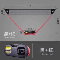 美狮龙羽毛球网便携式家用室内户外球柱简易移动网架比赛标准折叠
