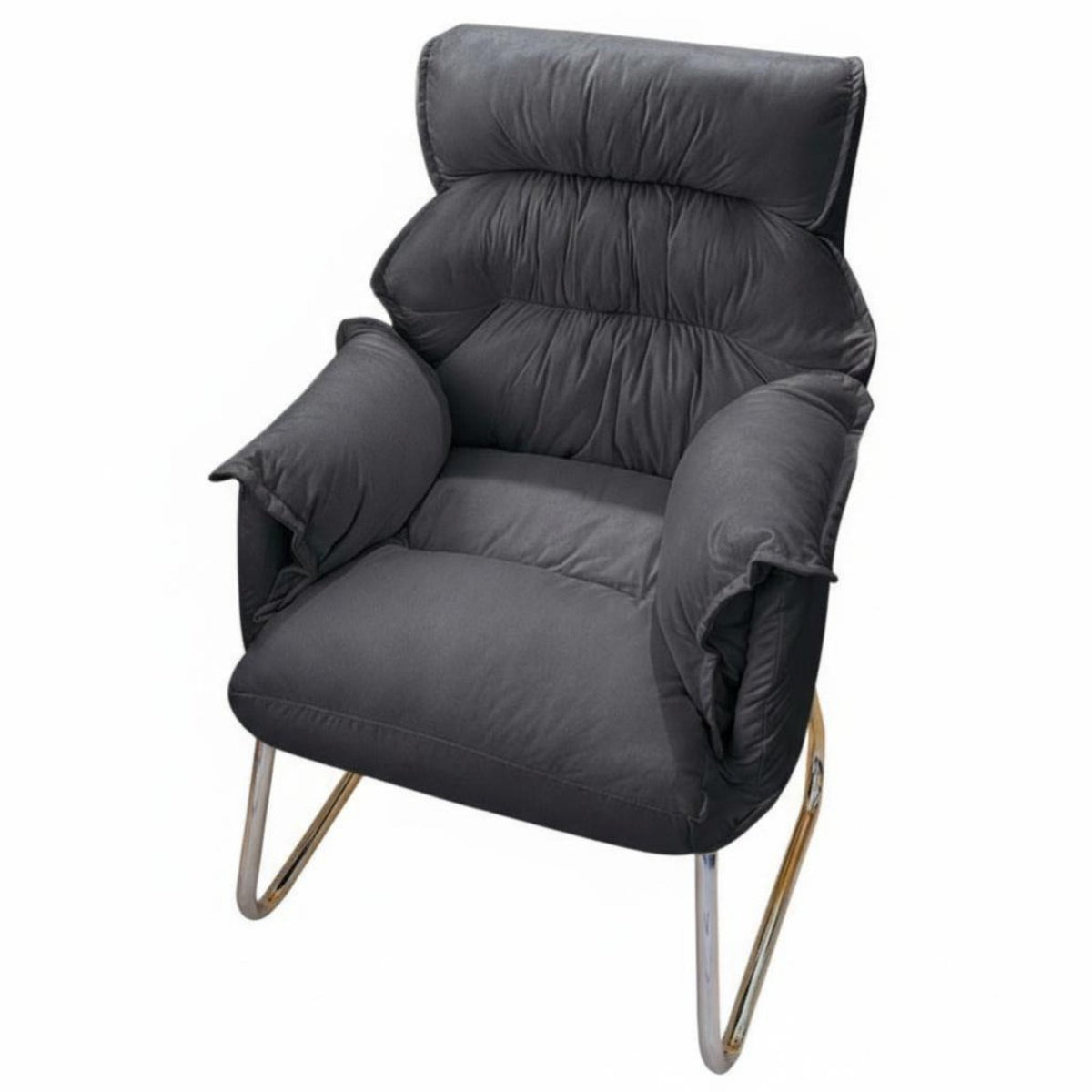 Foldable Design Padded Recliner with Footrest Adjustable Backrest Padded Chair with Footrest Sturdy Frame Armchair Stain-Resistant Textile for Students, Office Workers, Readers, Bedroom, Reading Nook