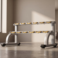 Two-Tier Dumbbell Rack Stable Dumbbell Rack with Cradles Double-Layer Freestanding for Fitness Enthusiasts, Athletes, Home Gym