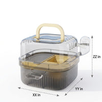 Portable Hamster Cage and Travel Hamster Cage Villa, Rectangular Pet Carrier with Wheel and Water Bottle, Simple Style for Outdoor Use for Hamsters