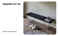 Hollowed-hollowed Frame Hollow Base Bench Minimalist Design Narrow Wooden Bench centuryera Inspired Indoor Seating Multi-Functional for Homeowners, Families, Renters, Bedroom, Dining Room, Entryway, Hallway