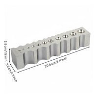 Multi-Size Holes Band Forming Block Polished Polished Surface Curved Channel Steel Block Hemispherical Channel Mold for Goldsmiths, Jewelers, Goldsmith Shop, Jewelry Workshop