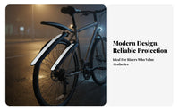 Front and Rear Bike Fenders Wide Coverage Front and Rear Cycle Fenders Cycle Mudguard Set Streamlined Shape for Commuters