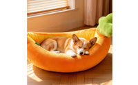 PP Cotton Filled Soft Carrot Dog Bed Soft and Comfortable Carrot Pet Bed Machine Washable Cat Lounger Easy to Clean for Small Dogs, Young Dogs, Cats