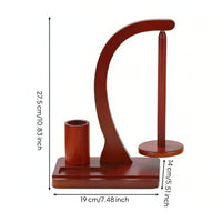 Hand-Finished Wooden Yarn Holder Polished Yarn Holder with Spindle Portable Craft Tool Compact for Crafters