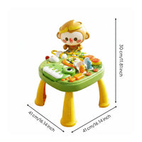 Multifunction Musical Activity Table Educational Toddler Learning Table Busy Board Design Interactive Baby Music Station LED Lights for 1-3 Years Old, Indoor
