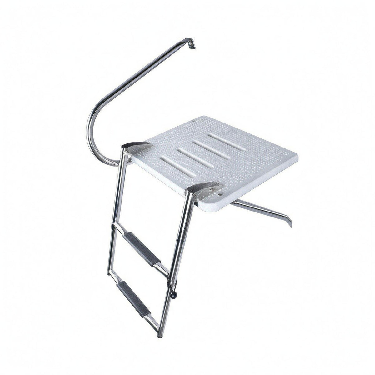 Curved Handrails Boat Swim Platform Textured Dot Pattern Stainless Steel Swim Platform Ladder Non-Slip Boat Boarding Ladder