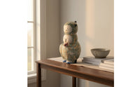 Ceramic Dinosaur Sculpture Abstract Dinosaur Figurine Textured Ceramic Monster Figurine for Shelf, Living Room, Entryway