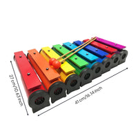 Carry Bag Glockenspiel Music Education Xylophone Rainbow-Colored 8-Note Xylophone