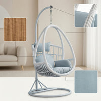 Egg Chair with Stand Freestanding Hanging Egg Chair Outdoor for Adults, Readers, Balcony, Backyard, Living Room