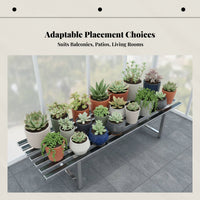 Stainless Steel Multi-Tier Flower Rack, Iron Ladder Stand, Floor Display for Balcony, Outdoor Use