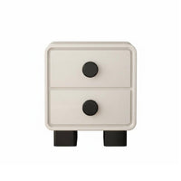 Simple and Modern Design 2-Drawer End Table Creamy aesthetic Nightstand Space-Saving Bedroom Furniture Stable Construction for Homeowners, Interior Designers, Students, Bedside, Home, College Dorm