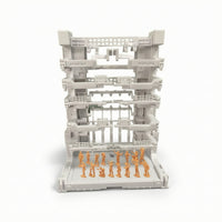 Industrial Model Assembly Rack Multi-Level Scene Backdrop with Figures Compact for Hobbyists, Collectors, Dioramas, Desk Display