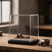Diorama Base with Acrylic Cover Realistic Model Display Case with Terrain Transparent Miniature Scene Display for Home Decor