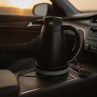 12v/24v Car Electric Kettle Portable Travel Kettle with Digital Display Compact Vehicle Water Heater Overheat Protection for Commuters