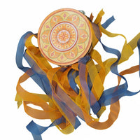 Streamer Frame Drum Tambourine Tassel Long Ribbons Dance Prop Traditional Percussion Instrument Decorative Design Suitable for Dance Recitals Belly Dance Folk Dance