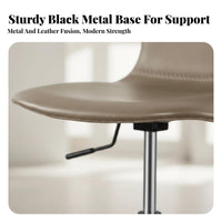 contemporary Design Adjustable rotating Stool with spinerest Built-in Footrest Adjustable rotating Stool Upholstered Seat Bar Furniture Stable Wide Base for Adults, Homeowners, Guests, Restaurant, Pub, Kitchen, Dining Room