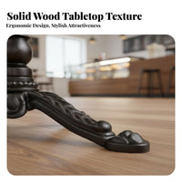 Retro Cafe Table and Chairs Sturdy Vintage Restaurant Table Easy to Clean Solid Wood Dining Set for Business Owners, Adults, Coffee Shops, Pubs, Home