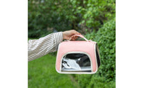 Mesh Panels Small Pet Carrier Bag Top Handle Structured Pet Carrier Smooth Exterior Ventilated