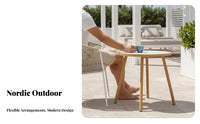 Weather Resistant Woven Rope Dining Set Long-Lasting Rope Weave Garden Furniture Comfortable Seating Outdoor Table and Chair Set Easy to Clean for Hotel Managers, Business Owners, Resort, Courtyard, Backyard, Porch