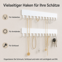 Jewelry organizer for teenagers, hanging metal jewelry stand, space-saving jewelry storage without drilling for bedroom, Gold