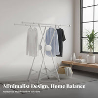 X-Frame Foldable Drying Rack Floor-Standing Accordion Drying Rack Space-Saving