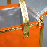 Tote Bag with Aluminum Foil Lining for Hot Cold Thermal Food, Insulated Picnic Bag for Women Men, Silver Rectangular Shopping Bags with Handle