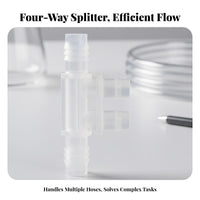 4-Way Barbed Hose Fitting Leak-Resistant Seal Reducing Cross Connector Sturdy Multi-Directional Cross Connector for Gardeners, Repair Specialist S