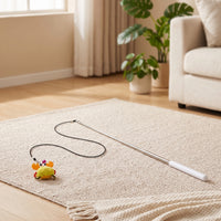 Cat Teaser Rod with Crustacean Lure Interactive Retractable Feline Teaser Rod Toy Detachable for Cats