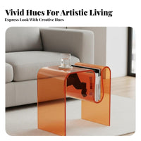 Light Luxury Clear Accent Table Minimalist Design Wavy Transparent Side Table Multi-Purpose Nightstand Space-Saving for Art Lovers, Homeowners, Apartment Dwellers, Living Room, Bedroom, Entryway, Office