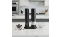2 Pieces Ceramic Grinding Core Rechargeable Pepper Grinder with Stand Single-Press Operation USB Charging Pepper Mill Adjustable Coarseness Rechargeable Seasoning Mill Built-in LED Light for BBQ, Dining Table