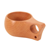Beech Wood Cup Handheld Wooden Mug Cup with Handle Lightweight Elegant for Travel