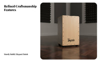 Beginner Friendly Cajon Sittable Design Cajon Drum Hand Played Percussion Instrument Natural Wood Grain for Beginners, Percussionists, Musicians, Home Practice, Live Performance, Acoustic Sessions, Music Studio