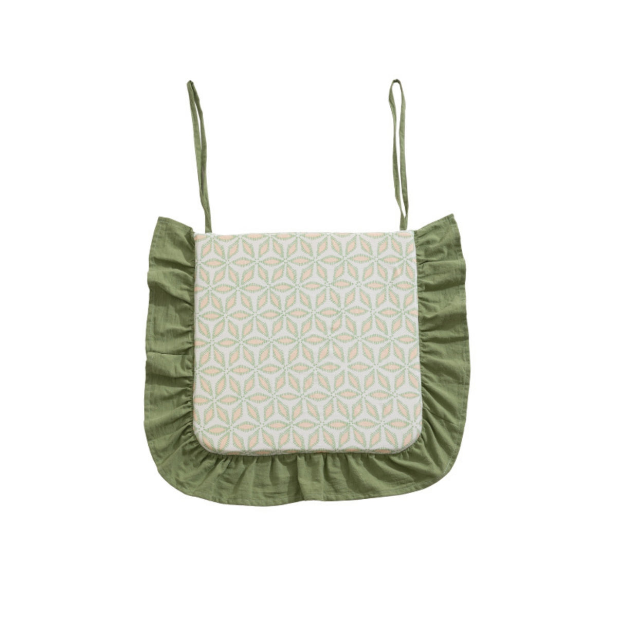 Chair Cushion with Ties Square Ruffled Chair Pad Sponge Seat Cushion Printed Bedding Decorative for Dining Chairs, Kitchen