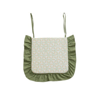 Chair Cushion with Ties Square Ruffled Chair Pad Sponge Seat Cushion Printed Bedding Decorative for Dining Chairs, Kitchen