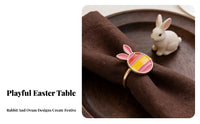 Easter Napkin Holder Ideal Gift Easter Bunny Napkin Holder Reusable Tableware Accessory for Event Planners, Homemakers, Family Gatherings, Parties