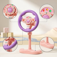 Toy Steering Wheel with Stand Pretend-Play Simulated Driving Steering Wheel Simulated Driving Toy Standing Interactive