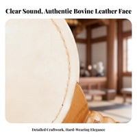 Handheld Design Fan Drum Includes Drumstick Single-Head Drum with Sticks Handmade Religious Article Crisp Sound for Buddhists, Music Lovers, Meditation Sessions, Cultural Performances, Concerts, Classrooms