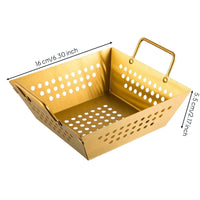 French Fries Basket Gilded Fry Basket Easy Grip Food Presentation Tray with Handle for Restaurants, Cafes