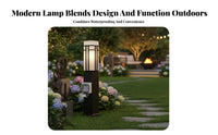LED Lawn Lamp with Weather Resistant Outdoor Post Light with Outlet Rustproof LED Post Lamp for Courtyard, Pathway, Driveway