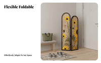 Movable Fluted Panel Folding Screen Foldable Design Room Divider Vintage design area Separator Portable for property owners, Apartment Dwellers, Interior Decorators, Entryway, Bedroom