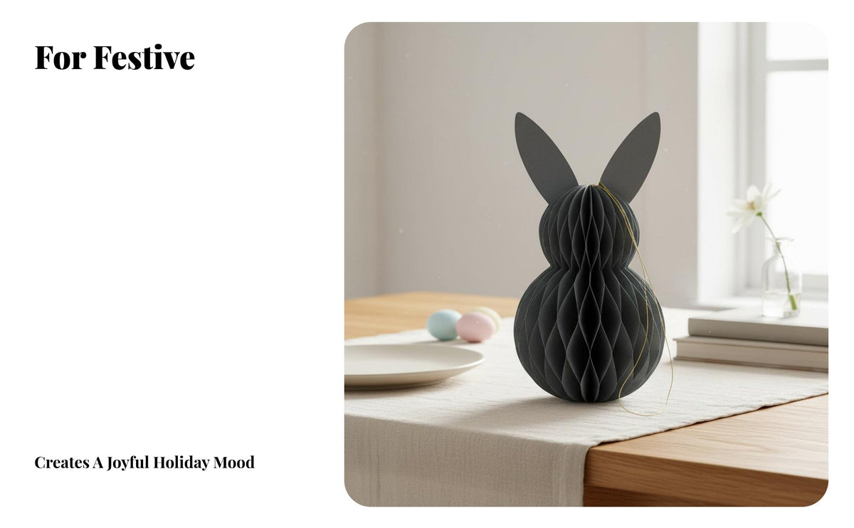 Easter Bunny Honeycomb Decoration Easy to Hang Easter Honeycomb Decoration Foldable Hanging Bunny Ornament for Kids, Spring Decor, Classroom, Nursery