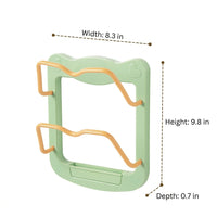 Pot Lid Holder and Lid Rack, European Style Rack for Pan Lid Holder, Wall Mounted No Drill Storage for Cutting Boards and Kitchen Tools