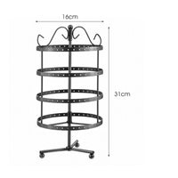 Detachable Rotating Earring Stand Large Capacity Multi-Tier Jewelry Multi-Tier Display Space Saving Metal Earring Display Rack Wrought Iron for Women, Girls, Boutique, Bedroom, Closet