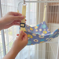 Hanging Cat Bed and Reversible Woven Material Cat Swing, Single Layer Cat Hammock, Breathable Cooling Cat Cage Accessory for Indoor Sleeping Use