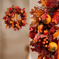 Front Door Wreath with Pumpkins Fall Wreath with Pumpkins Harvest-Themed for Thanksgiving, Mantel, Wall