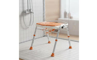 Foldable Folding Shower Chair Rust-Resistant Elderly Shower Bench No Assembly Required for Women, Disabled