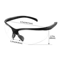 Wraparound Safety Glasses Black Frame Clear Lens Safety Glasses Eye Protection Full Coverage Comfortable