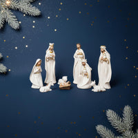 9 Pieces Collectible 9 Piece Nativity Set Vivid Details Christmas Nativity Set Detailed Carving Christmas Manger Scene Figurines Hand-Painted for Collectors, Church Groups, Tabletop, Mantlepiece